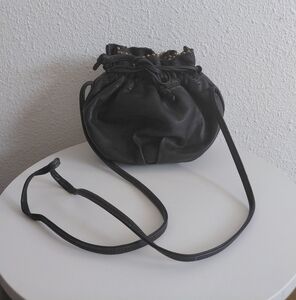 Rare Vintage 1990s St. Maarten Dallas TX. Black /brown Leather  Crossbody Bag